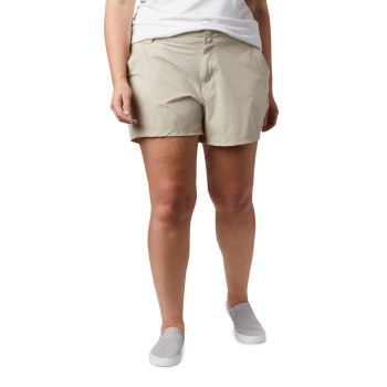 Columbia Ženske Kratke Hlače - Coral Point III Plus Size Kaki Boja | FBOD-54890